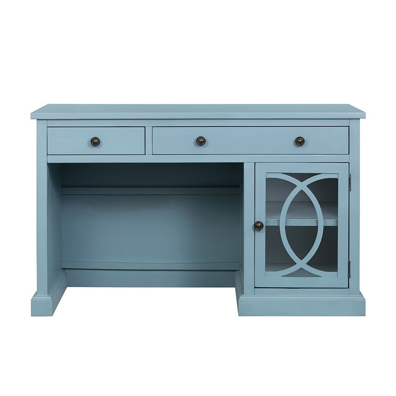 Natural Desk Stylish Design|Light Brown|Light Blue