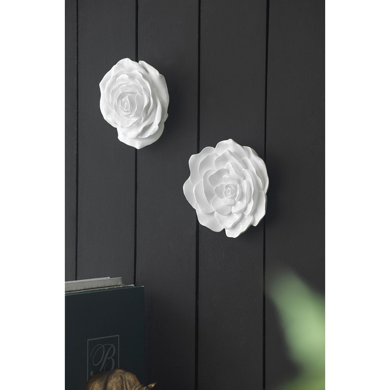 Rose Hanging Wall Accents (Set of 2) – White