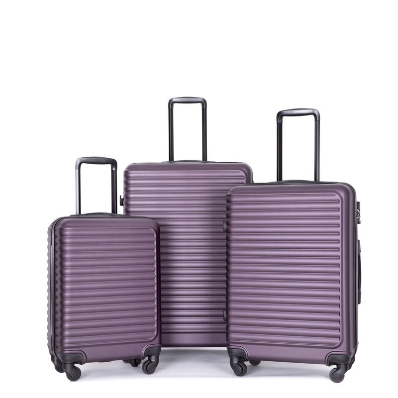 3 Piece Luggage Sets Lightweight Suitcase With Two Hooks, Spinner Wheels, Tsa Lock