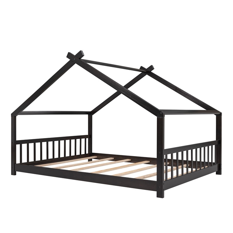 Full Size House Bed – Espresso