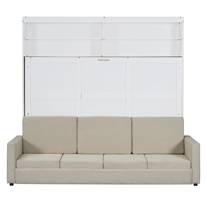 Queen Size Murphy Wall Bed With Sofa – White