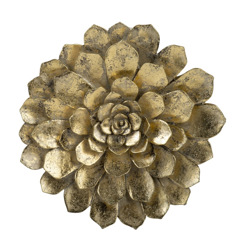 Succulent Wall Plaque|Gold|2 Pieces|1 Piece