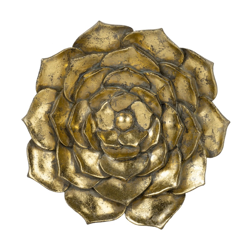 Succulent Wall Plaque Resin|Gold|2 Pieces|1 Piece