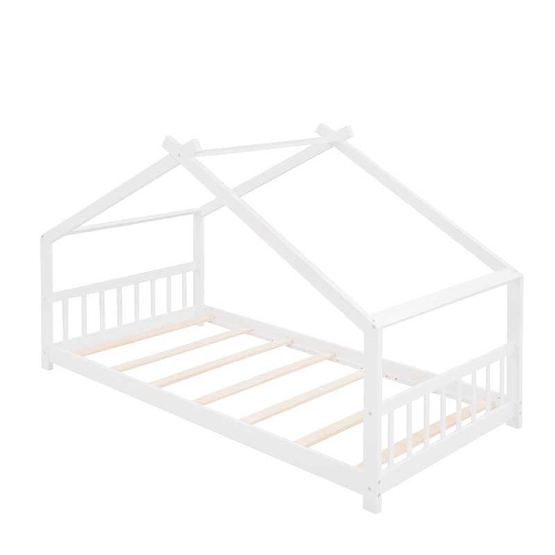 Twin Size Classic House Bed – White