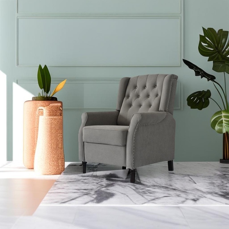 Brand New Recliner Sofa Cozy Soft Living Room Sofa Chair – Light Gray