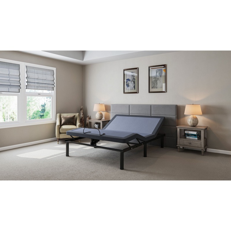 Bt2000 – California King Adjustable Bed Base With Full-Range Positions Adjustment – Blue / Gray