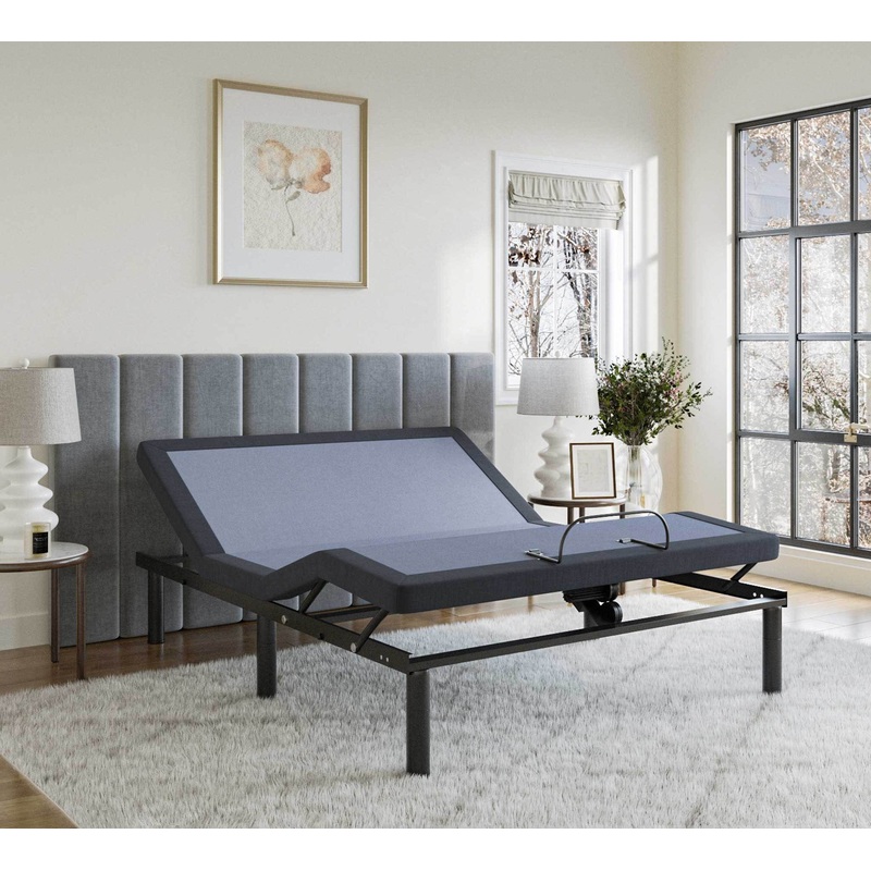 Bt2500 – Full Adjustable Bed Base With Full-Range Positions Adjustment – Blue / Gray