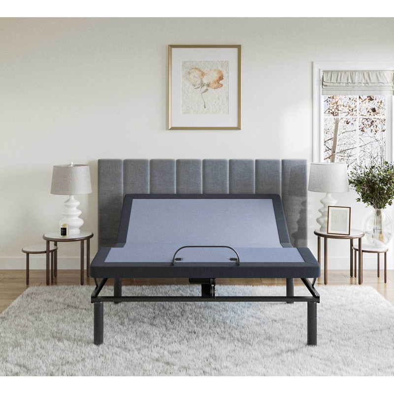 Bt2500 – Twin Adjustable Bed Base With Full-Range Positions Adjustment – Blue / Gray