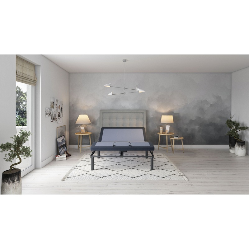 Bt3000 – California King Adjustable Bed Base With Head And Foot Position Adjustment – Blue / Gray