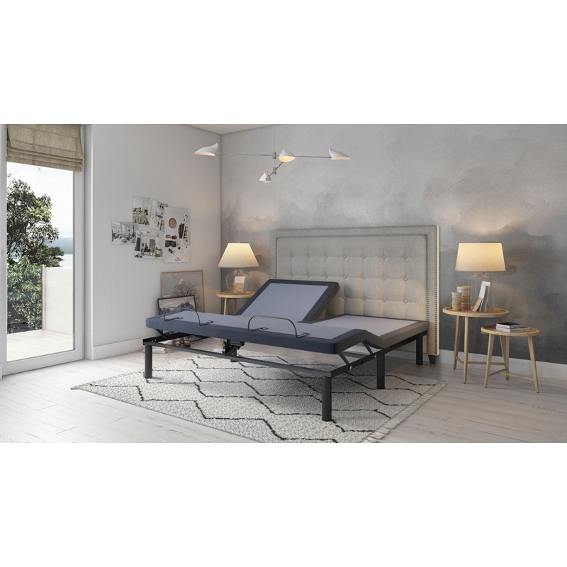 Bt3000 – Flex Head King Adjustable Bed Base With Head And Foot Position Adjustment – Blue / Gray