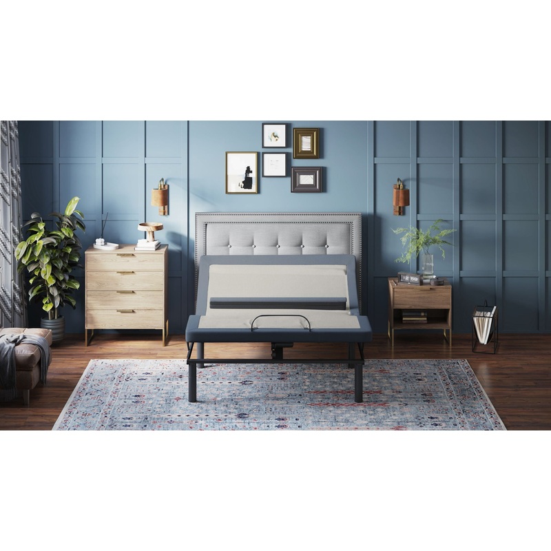 Bt6500 – King Adjustable Bed Base With Head / Foot Tilt And Lumbar Position Adjustment – Blue / Gray