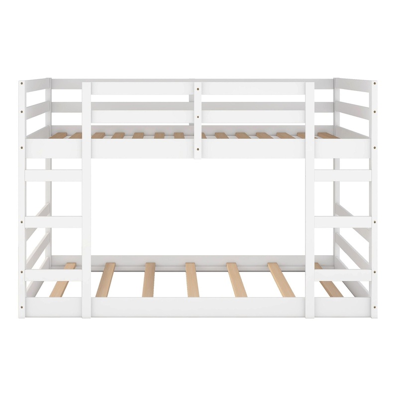 Full Over Full Classic Bunk Bed & Ladder – White