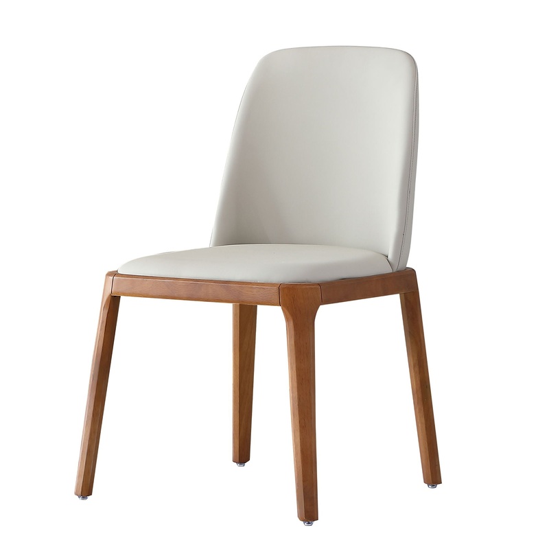 Modern Dining Chairs, Wooden Legs (Set of 2) – Gray