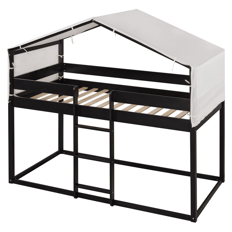 Twin Over Twin Bunk Bed & Tent – Espresso