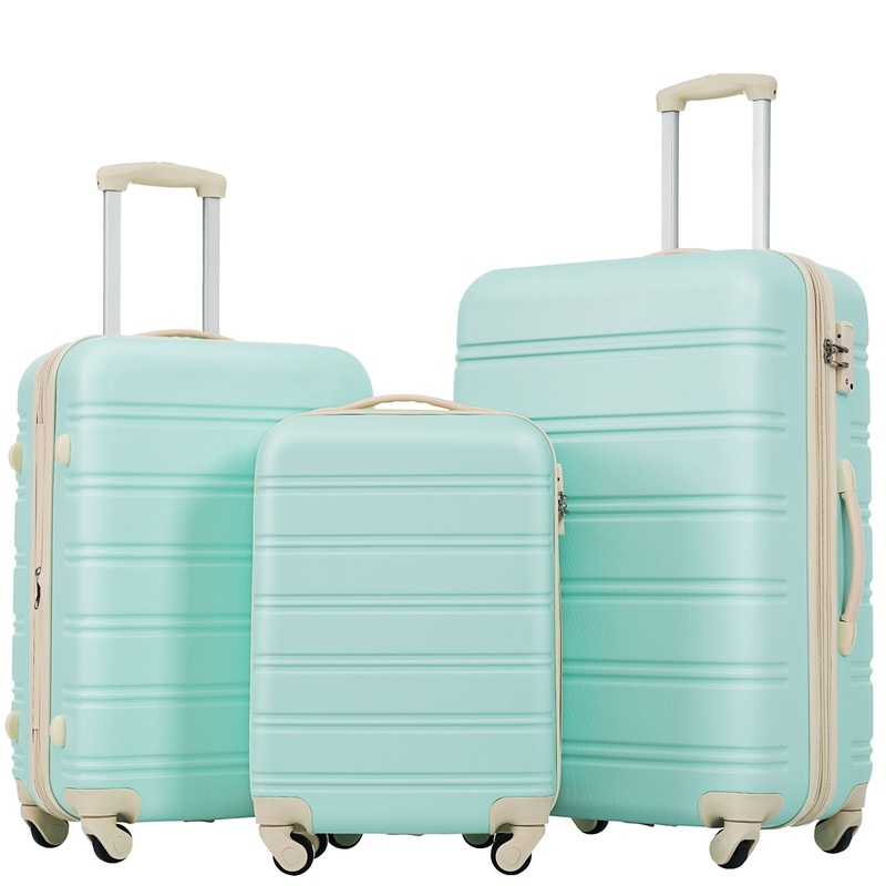 3 Piece Luggage Set Hardside Spinner Suitcase With Tsa Lock 20 24 28