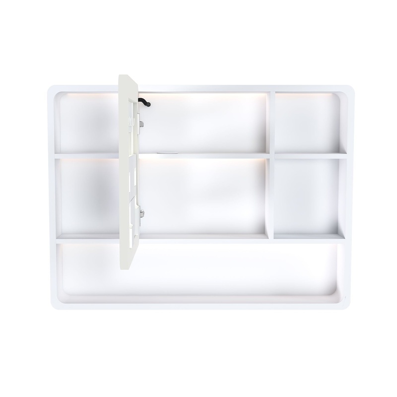 Aluminium Medicine Cabinet Mirror With 3 Colors LED Light And Defogging Function – White