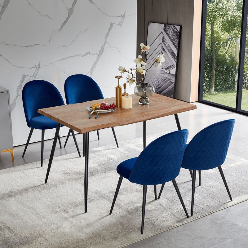 Dining Side Chairs (Set of 4)|Blue|Orange