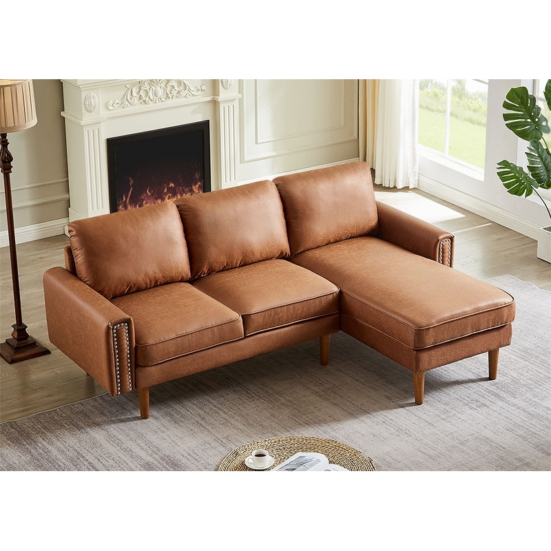 L-Shape Sofa Couch With Chais Mid-Century, Strong Leg And Design That Will Complement Any Living Space, Left Chaise