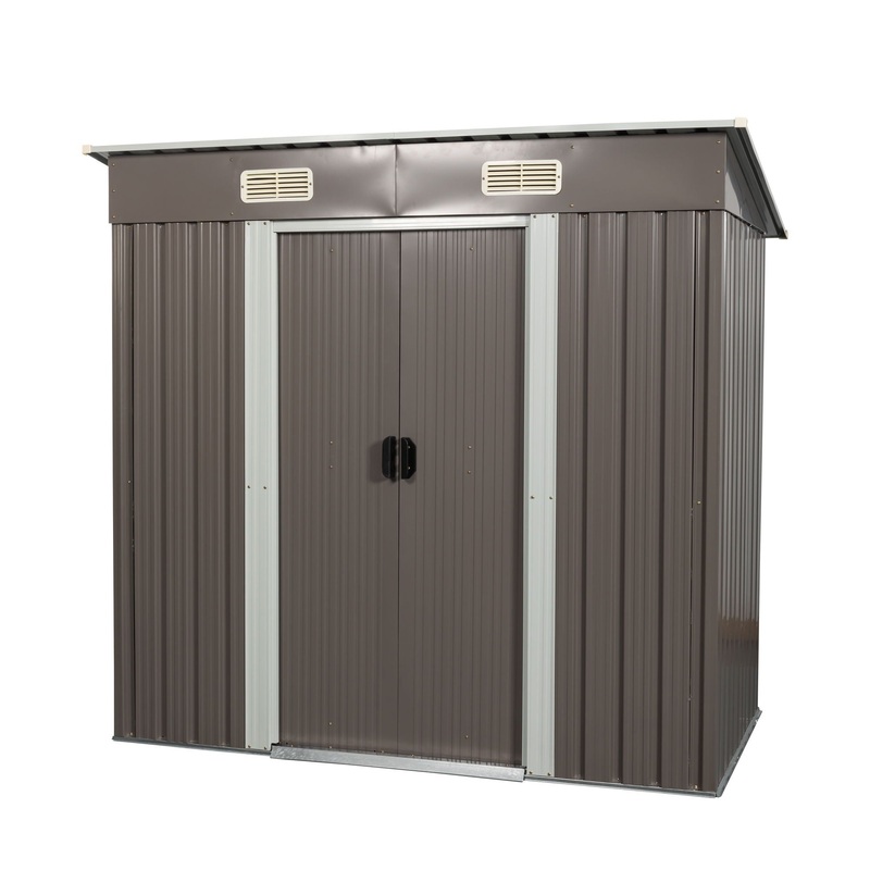 Outdoor Storage Shed|White|Gray