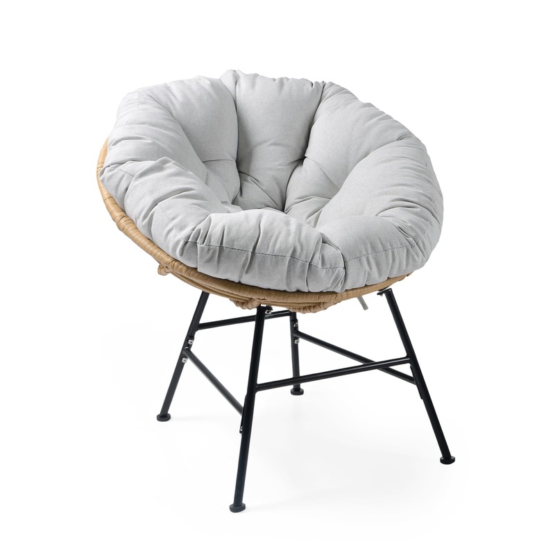 Palos – Outdoor Wicker Lounge Chair (Set of 2) – Brown / Light Gray
