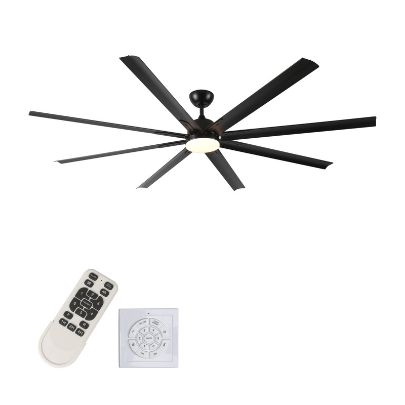 Super Large Black Ceiling Fan With Remote Control – Black