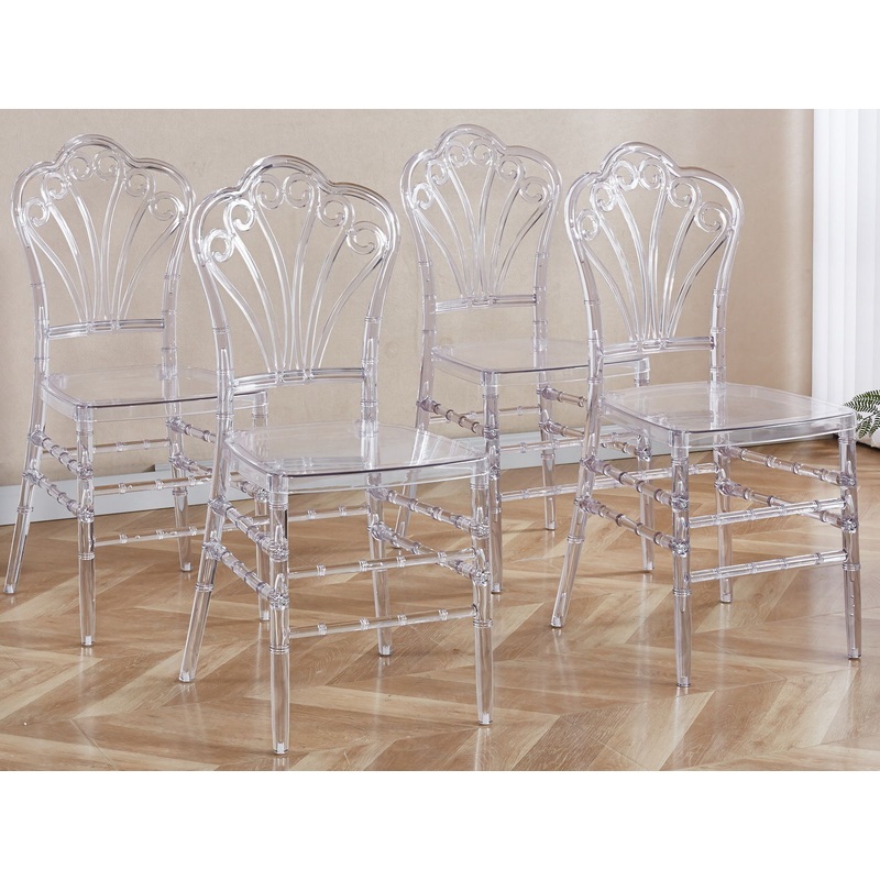 Welding Chair, Dining Chair / Plastic Seat (Set of 4) – Transparent