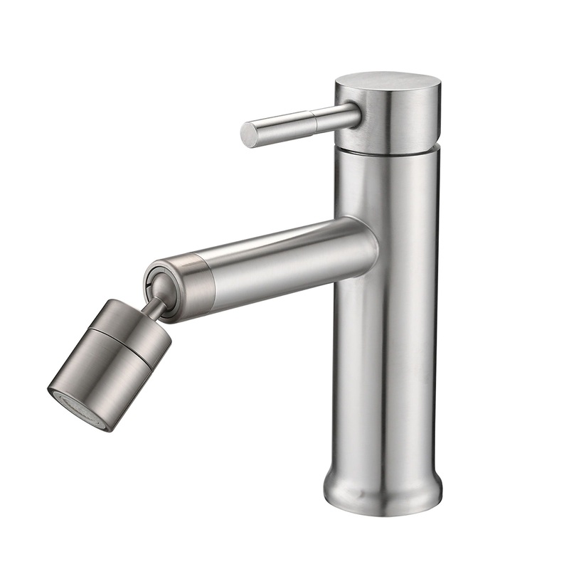 Bathroom Faucet With 2 Mode Functionality And 360 Degree Rotating Aerator Stainless Steel – Brushed Nickel