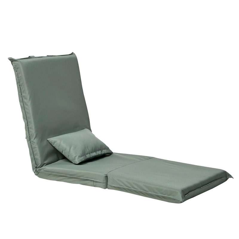 Foldable Portable Camping Chair With Carry Bag 14 Position Adjustable Recliner For Adults Cotton & Metal Frame For Outdoor Travel, Picnic, Or BBQ – Light Green