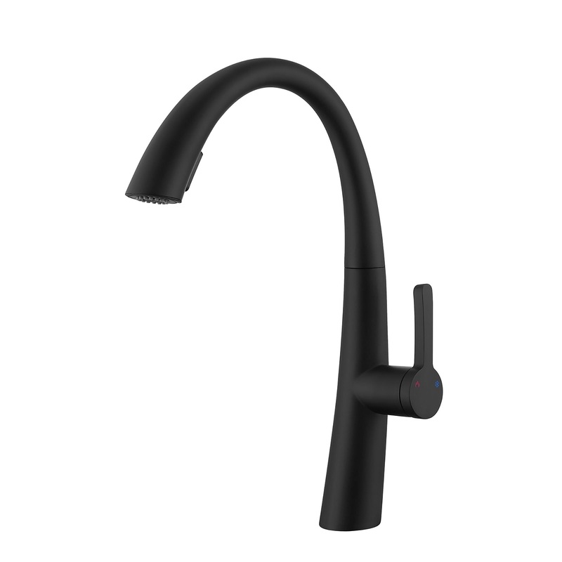 High Arc Stainless Steel Pull Out Kitchen Faucet With Dual Modes And 360 Degree Rotation – Matte Black