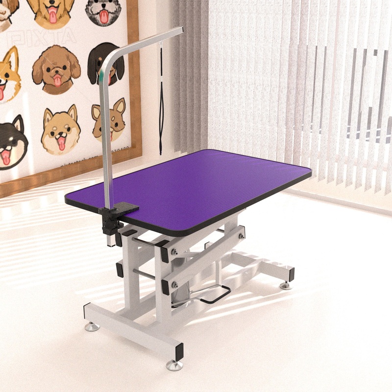 Hydraulic Pet Grooming Table|Pink|Purple