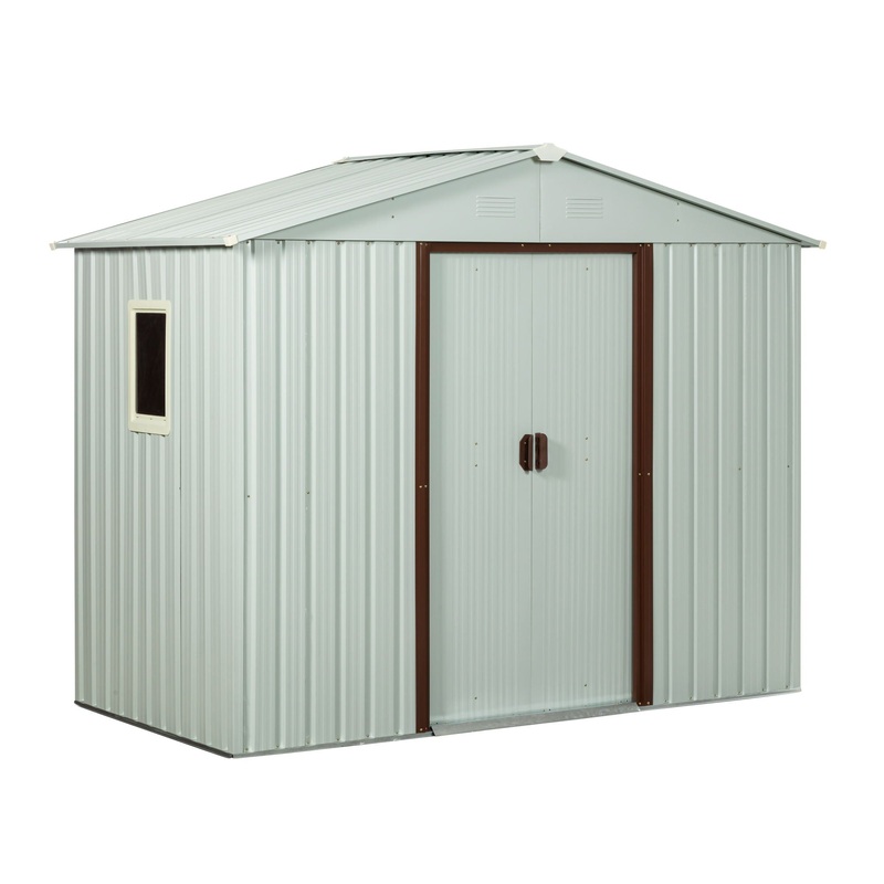 Ry-Sdyx56-Ww Outdoor Metal Storage Shed With Window – White