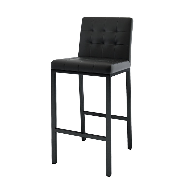 Modern Design High Stool With Metal Legs For Kitchen And Restaurant (Set of 2) – Black