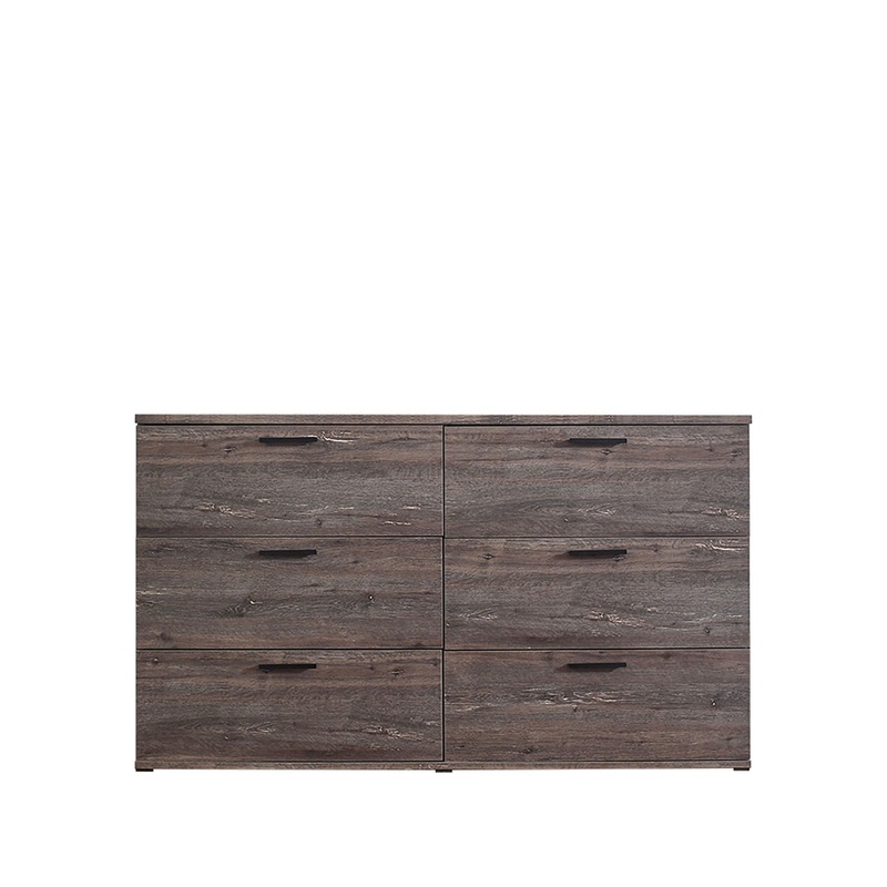 Morgan – Farmhouse 6 Drawer Jumbo Dresser With Construction – Gray