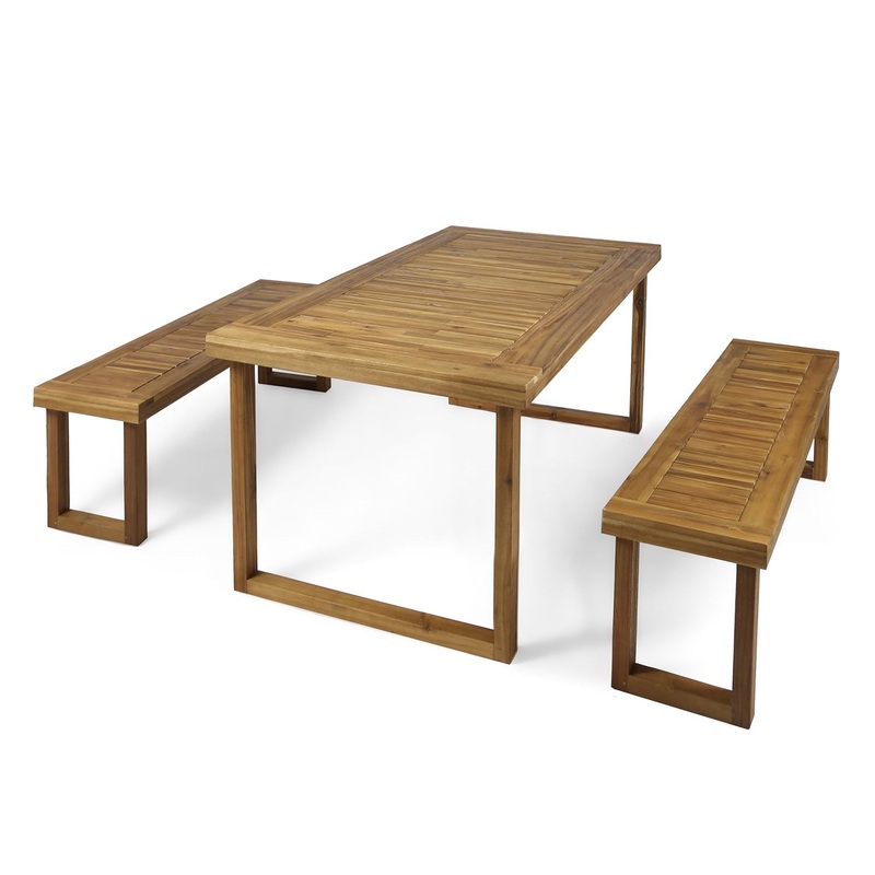 Outdoor Dining Set – Sandblast Natural Finish