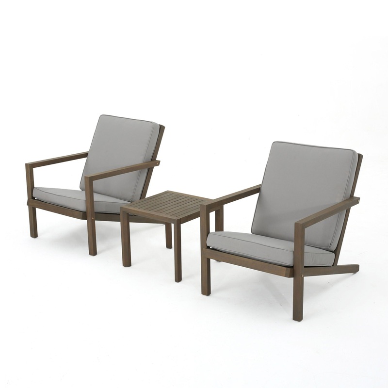 Celestaria – 3 Piece Outdoor Chat Set With Adirondack Chairs, Cushions And Side Table