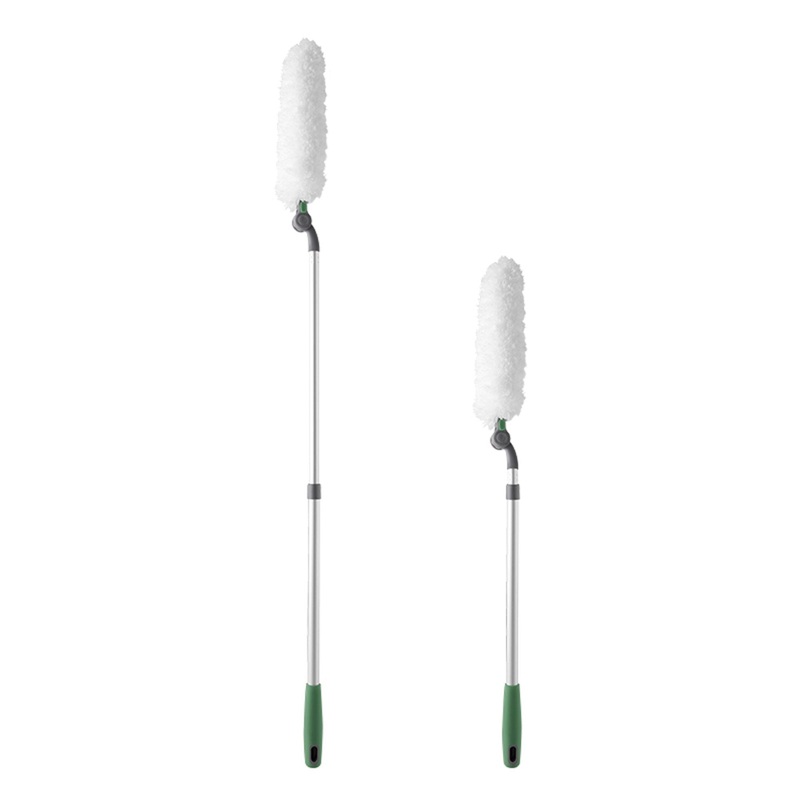 Long Handle Duster With Extension Bar, Home Dust Collector – White