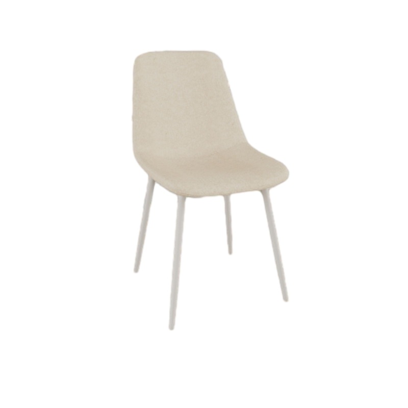 Modern Kitchen Dining Chairs (Set of 4) With Linen Padding And Sturdy Metal Legs – Beige