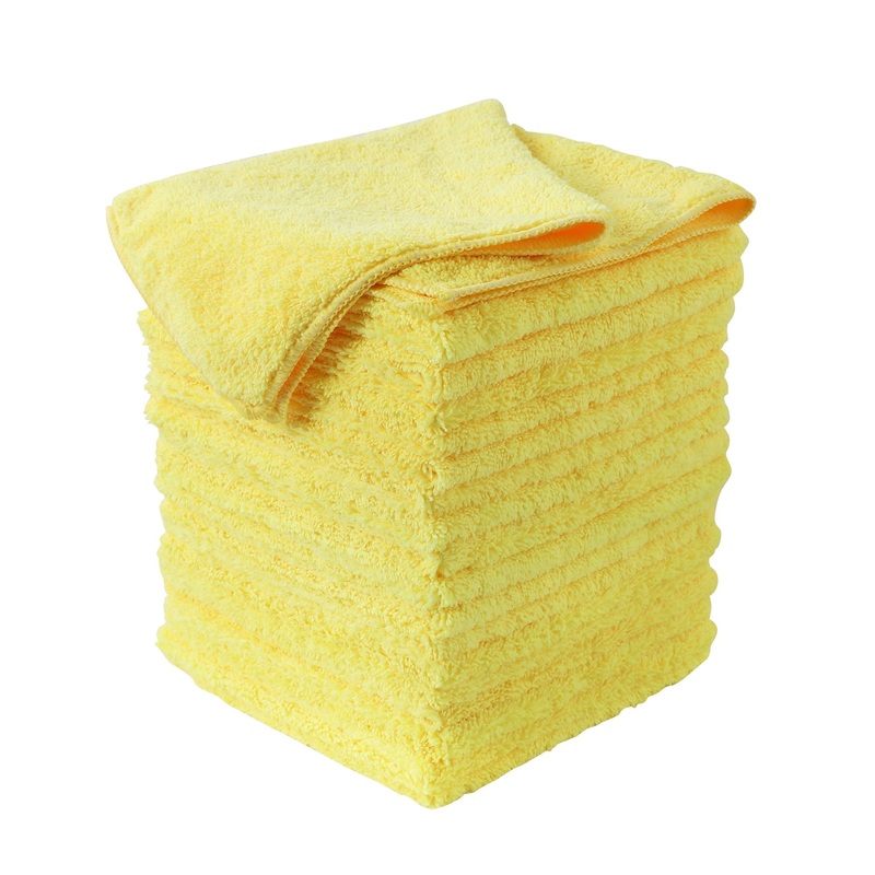 Multifunctional Microfiber Towel For Car Cleaning, Kitchen & Glass Scrubbing – Yellow