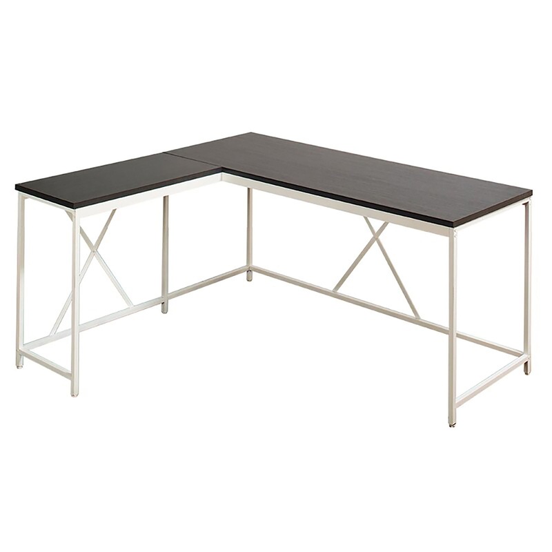 Olympus – Corner Desk|Dark Gray|Light Brown
