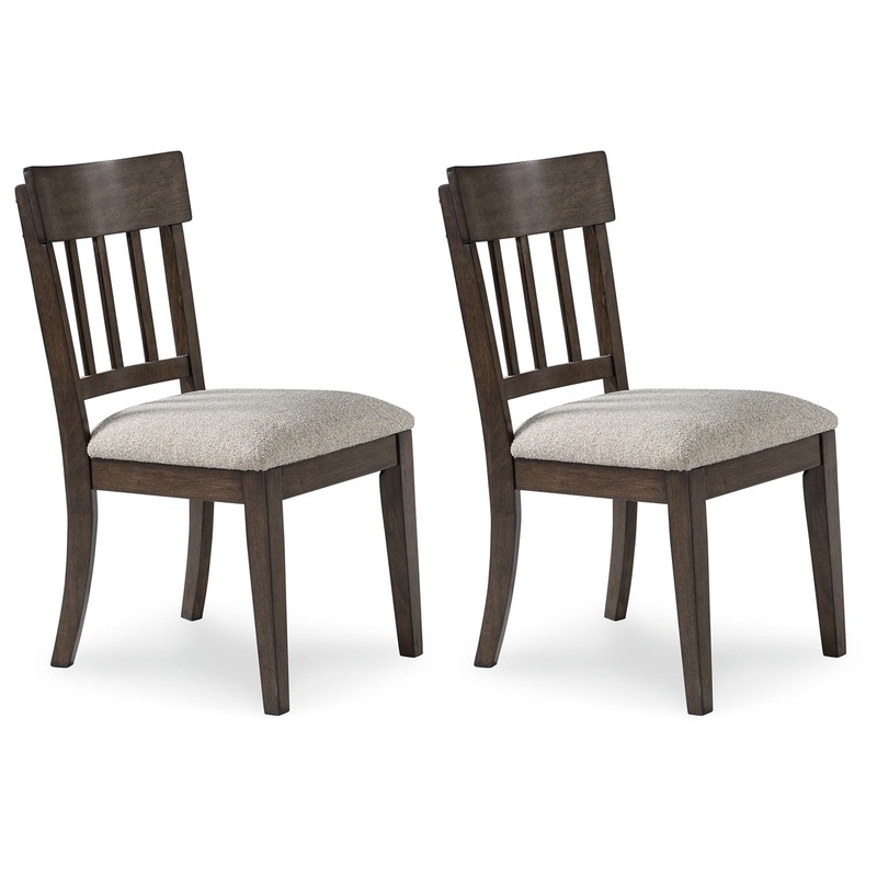 Veramond – Gray / Dark Brown – Dining Upholstered Slat Back Side Chair (Set of 2)