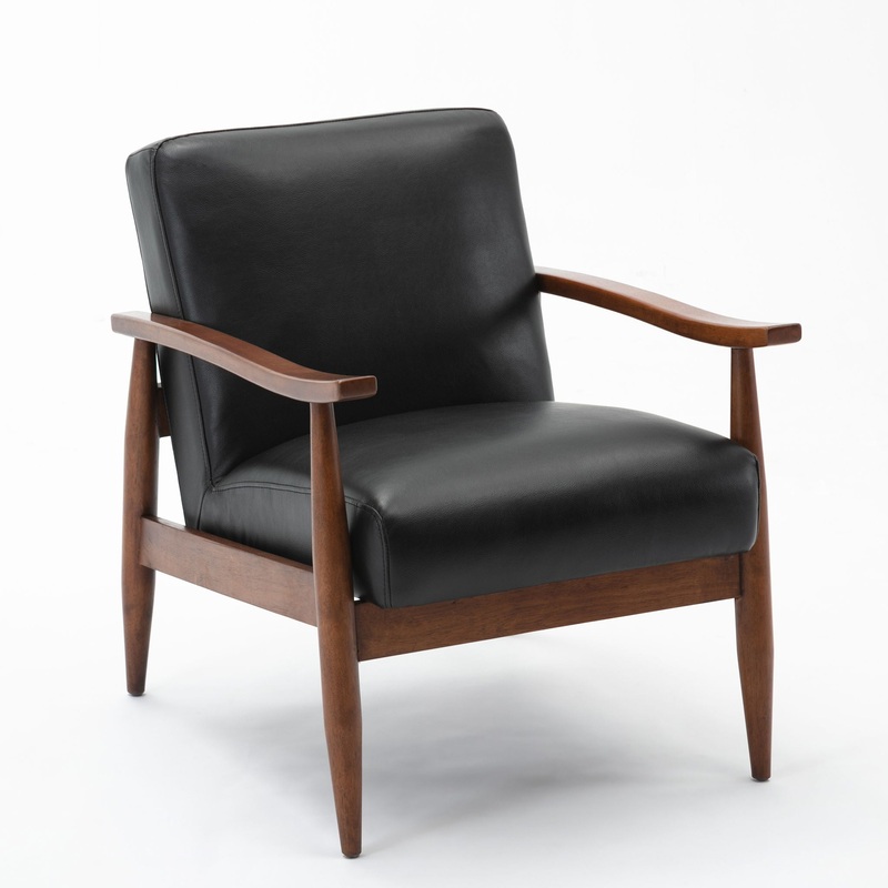 Archer – Accent Chair With Wood Arms – Black