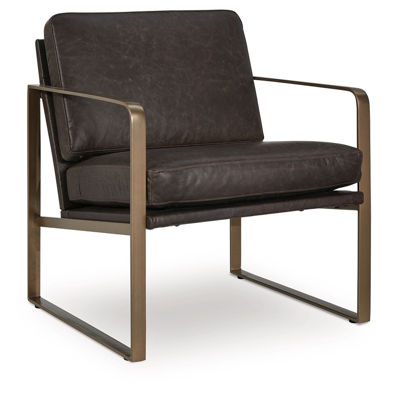 Bradett – Dark Brown / Gold Finish – Accent Chair