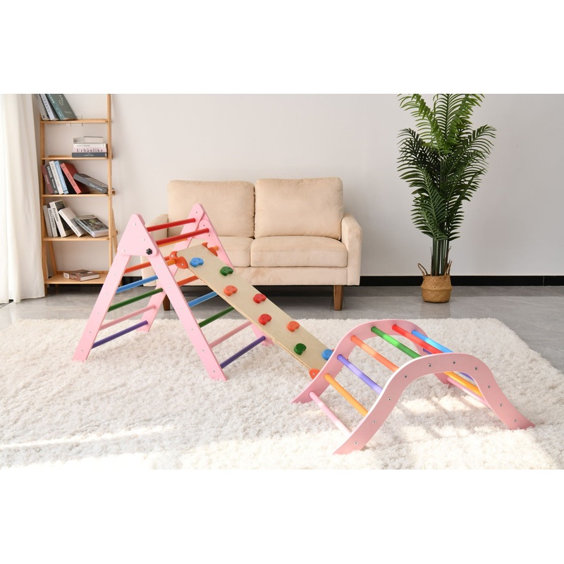 Gardenia – Pikler Triangle Set, Montessori Toddler Climbing Toys, 2 Piece