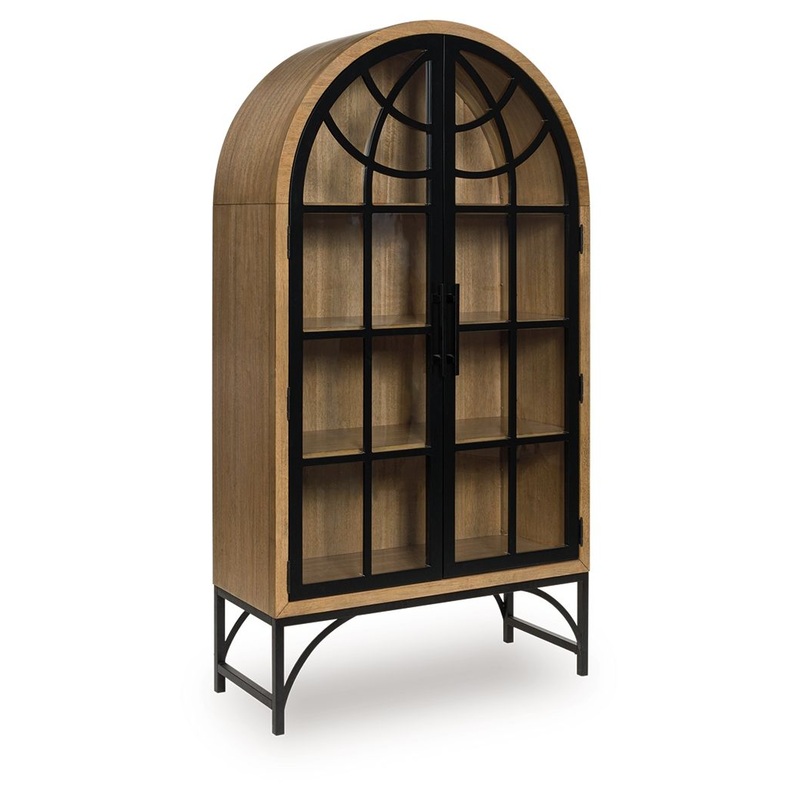 Gwenwich – Natural / Black – Accent Cabinet