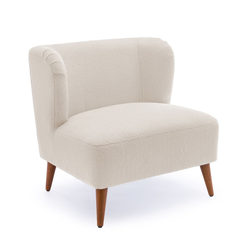 Veda – Accent Chair With Wrap Around Back Boucle – White