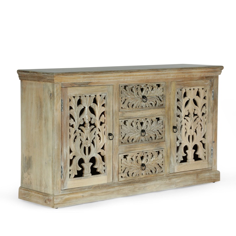 3 Drawer Sideboard Handcrafted – Antique White