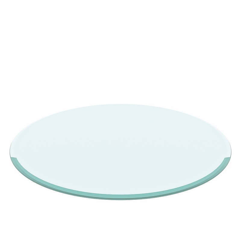 30 Round Tempered Glass Table Top Clear Glass 2 / 5 Thick Beveled Polished Edge – Transparent