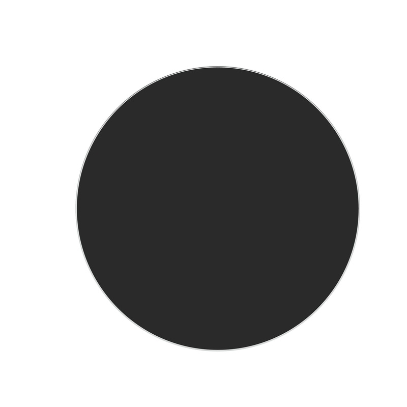 36 Round Tempered Glass Table Top Black Glass 1 / 4 Thick Round Polished Edge – Black