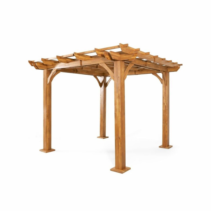 Brady – 10 X 10 Ft. Square Pergola – Teak