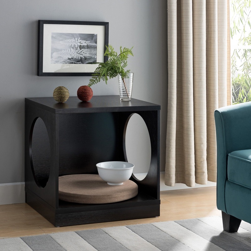 Circle Design Comfortable Pet End Table With Removable Mat – Red Cocoa